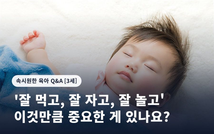 '잘 먹고, 잘 자고, 잘 놀고' 이것만큼 중요한 게 있나요?